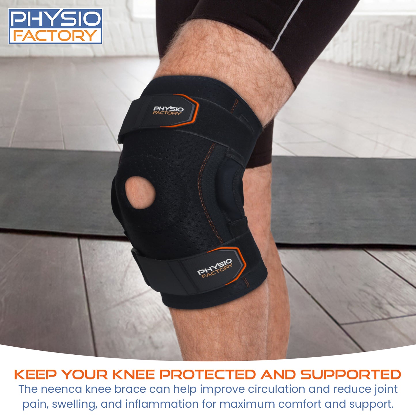 Physio Factory Premium Hinged Knee Brace with Superior Lateral Support for Injury & Rehabilitation