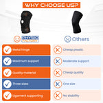 Physio Factory Premium Hinged Knee Brace with Superior Lateral Support for Injury & Rehabilitation