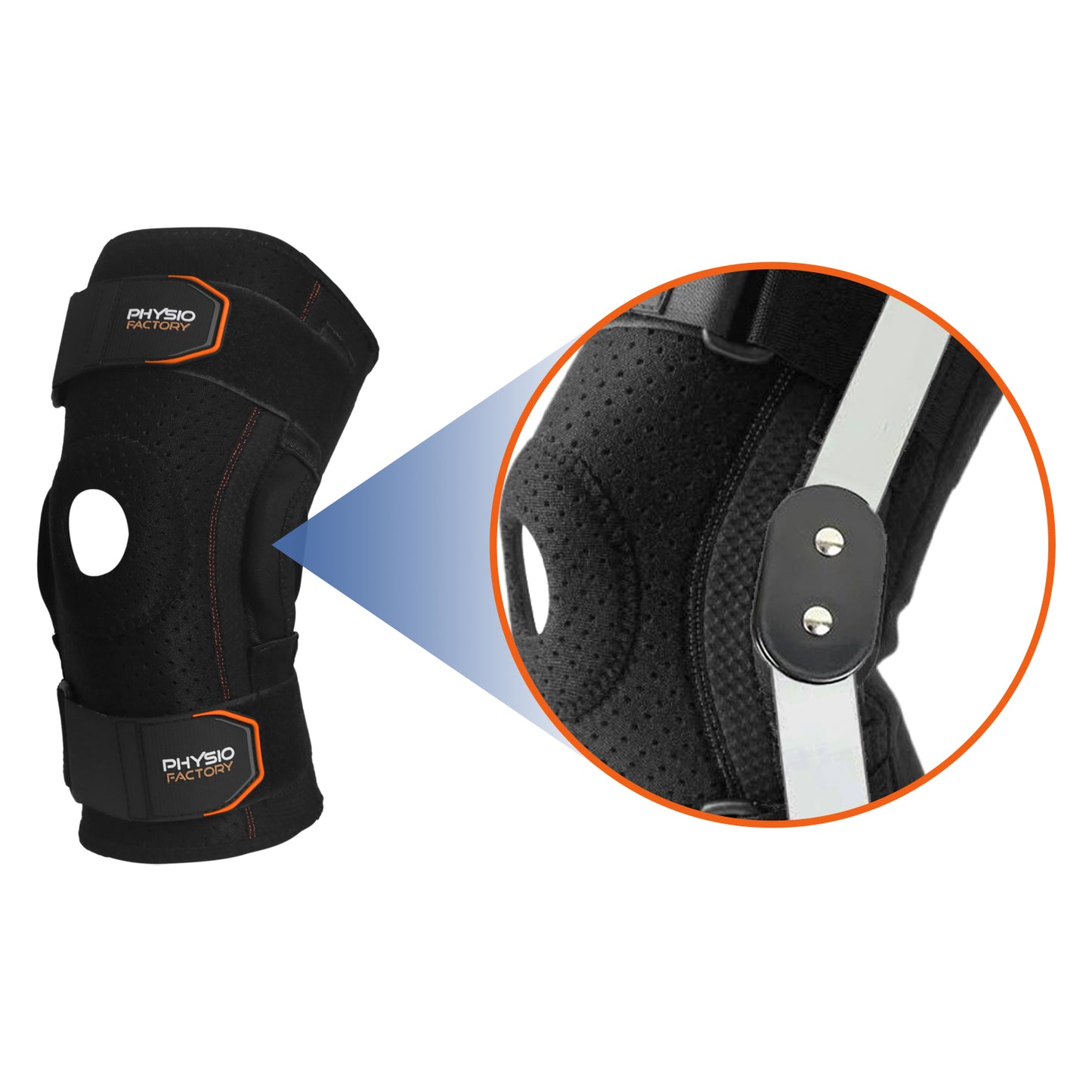 Physio Factory Premium Hinged Knee Brace with Superior Lateral Support for Injury & Rehabilitation